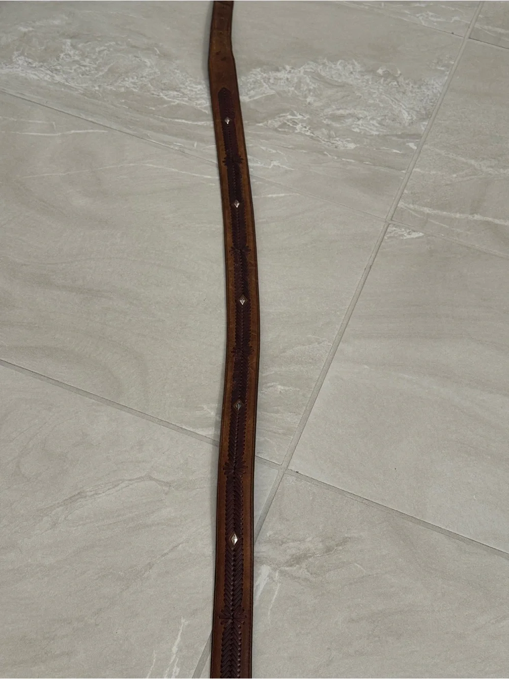 Western Style Brighton Brown Leather Braided Accent Belt